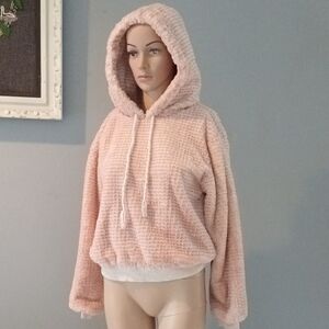 🔥🔥Anthropologie Saturday Sunday Nanette Pale pink Sherpa hoodie S